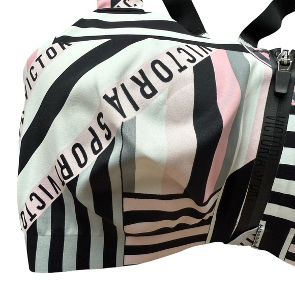 Victoria's Secret Sport Bra 34DDD Multicolor High Impact Zip Front Gym Workout - Picture 3 of 8